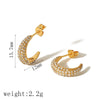 Women's Titanium Steel Earrings With Diamond And Ushape Geometric Design Light Luxury Style