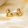 Women's Titanium Steel Earrings With Heart Shape Bow Tie Geometric Pattern And Electroplating