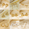 Women's Titanium Steel Earrings With Heart Shape Bow Tie Geometric Pattern And Electroplating
