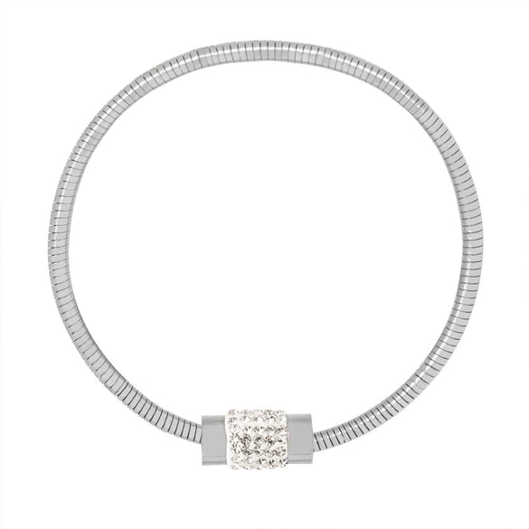 Women's 316L Stainless Steel Electroplated Heart And Geometric Pendant Bracelet New Retro Style