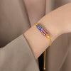 Women's 316L Stainless Steel Electroplated Heart And Geometric Pendant Bracelet New Retro Style