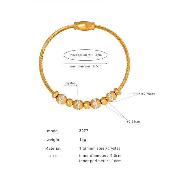 Women's 316L Stainless Steel Electroplated Heart And Geometric Pendant Bracelet New Retro Style