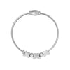 Women's 316L Stainless Steel Electroplated Heart And Geometric Pendant Bracelet New Retro Style