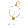 Women's 316L Stainless Steel Electroplated Heart And Geometric Pendant Bracelet New Retro Style