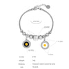 Women's 316L Stainless Steel Electroplated Heart And Geometric Pendant Bracelet New Retro Style