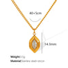 Women's 316L Stainless Steel Electroplated Oval Hollow Clavicle Chain With Coloured Glaze Heart And Flower Pendant Sweet Style