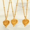 Women's 316L Stainless Steel Electroplated Oval Hollow Clavicle Chain With Coloured Glaze Heart And Flower Pendant Sweet Style