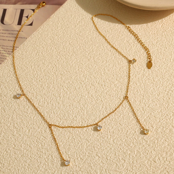 Women's 316L Stainless Steel Electroplating Fashion Niche Design Cold Clavicle Necklace