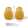 Women's 316L Stainless Steel Fanshaped And Dropshaped Retro Earrings With Electroplating Treatment Simple Style