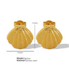 Women's 316L Stainless Steel Fanshaped And Dropshaped Retro Earrings With Electroplating Treatment Simple Style