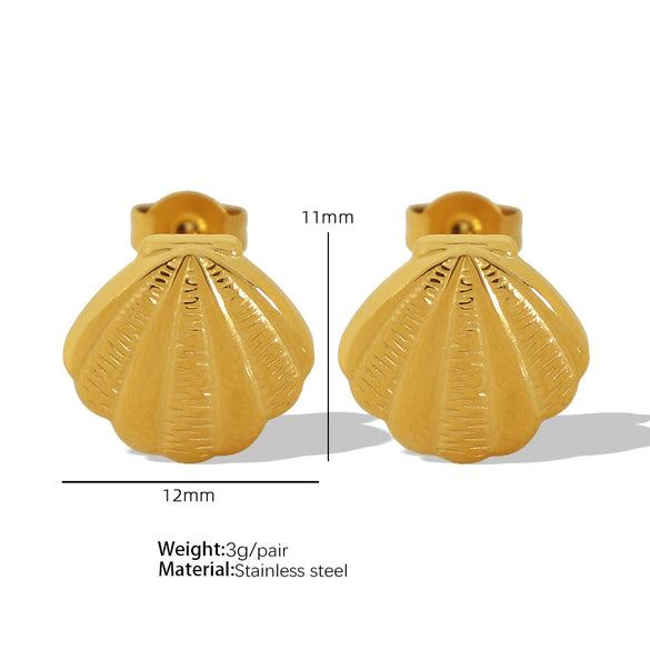 Women's 316L Stainless Steel Fanshaped And Dropshaped Retro Earrings With Electroplating Treatment Simple Style