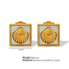 Women's 316L Stainless Steel Fanshaped And Dropshaped Retro Earrings With Electroplating Treatment Simple Style
