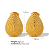 Women's 316L Stainless Steel Fanshaped And Dropshaped Retro Earrings With Electroplating Treatment Simple Style