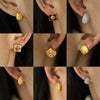 Women's 316L Stainless Steel Fanshaped And Dropshaped Retro Earrings With Electroplating Treatment Simple Style
