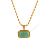 Women's 316L Stainless Steel Fashion Ite Natural Stone Necklace With Electroplating
