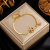Women's Titanium Steel Fashion Light Luxury Snake Shape Pendant Jewelry Set Gold Plated