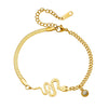 Women's Titanium Steel Fashion Light Luxury Snake Shape Pendant Jewelry Set Gold Plated