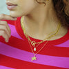 Women's Titanium Steel Fivepointed Star Geometric Personality Clavicle Necklace With Furnace Vacuum Electroplating