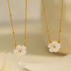 Women's 316L Stainless Steel Flower Necklace Light Luxury Ins Style Electroplated