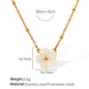 Women's 316L Stainless Steel Flower Necklace Light Luxury Ins Style Electroplated