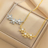 Women's Titanium Steel Flower Pendant Necklace With Electroplating