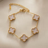 Women's Titanium Steel Four Leaf Clover Bracelet With Electroplated Flower Design Light Luxury Jewelry Gift