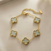 Women's Titanium Steel Four Leaf Clover Bracelet With Electroplated Flower Design Light Luxury Jewelry Gift
