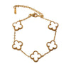 Women's Titanium Steel Four Leaf Clover Bracelet With Electroplated Flower Design Light Luxury Jewelry Gift
