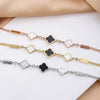 Women's Titanium Steel Four Leaf Clover Bracelet With Electroplating Treatment