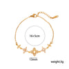 Women’s Titanium Steel Four Leaf Clover Bracelet With Rhombus Pattern And 18K Gold Plated Brass Hardware Vintage Style