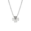 Women's Titanium Steel Four Leaf Clover Diamond Mixed Gem Inlay Necklace With Flower Pattern And Cross Chain Style