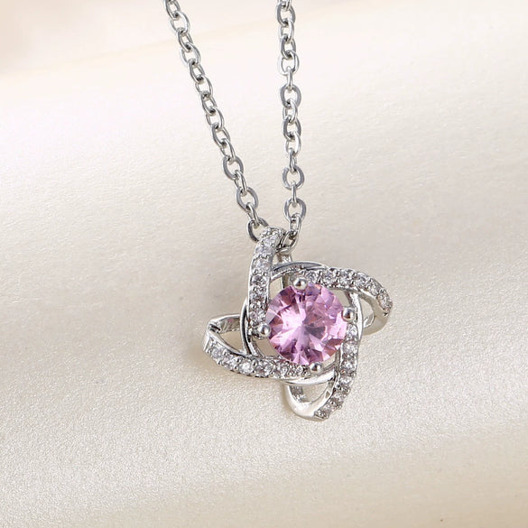 Women's Titanium Steel Four Leaf Clover Necklace With Micro Inlaid Zircon Pendant Simple O Chain Jewelry