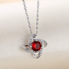 Women's Titanium Steel Four Leaf Clover Necklace With Micro Inlaid Zircon Pendant Simple O Chain Jewelry