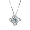 Women's Titanium Steel Four Leaf Clover Necklace With Micro Inlaid Zircon Pendant Simple O Chain Jewelry