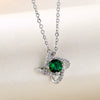Women's Titanium Steel Four Leaf Clover Necklace With Micro Inlaid Zircon Pendant Simple O Chain Jewelry