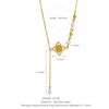 Women's Titanium Steel Fourleaf Clover Flower Tassel Necklace With Electroplating And O Word Chain