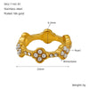 Women's 316L Stainless Steel Fourleaf Clover Geometric Style Electroplated Ring