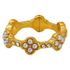 Women's 316L Stainless Steel Fourleaf Clover Geometric Style Electroplated Ring
