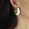 Women's 316L Stainless Steel French Retro Style Earrings With Geometric Ushaped And Dropshaped Patterns And Dripping Oil Design