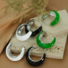 Women's 316L Stainless Steel French Retro Style Earrings With Geometric Ushaped And Dropshaped Patterns And Dripping Oil Design