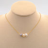 Women's Titanium Steel Freshwater Pearl Clavicle Chain With Geometric Style And Pearl Setting
