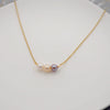 Women's Titanium Steel Freshwater Pearl Clavicle Chain With Geometric Style And Pearl Setting
