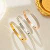 Women's Titanium Steel Full Diamond Bracelet Simple Natural Style Nonfading