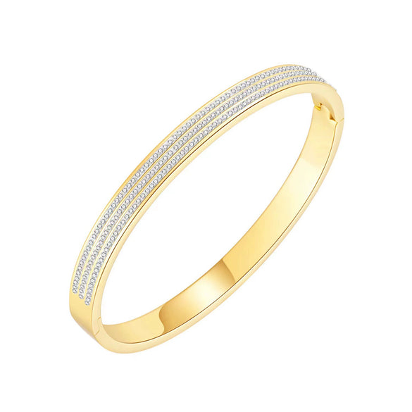 Women's Titanium Steel Full Diamond Bracelet Simple Natural Style Nonfading