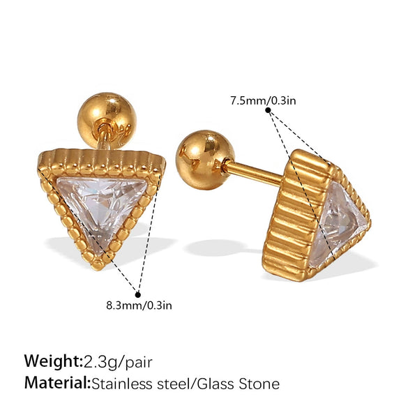 Women's 316L Stainless Steel Geometric Asymmetrical Electroplated Earrings