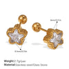 Women's 316L Stainless Steel Geometric Asymmetrical Electroplated Earrings