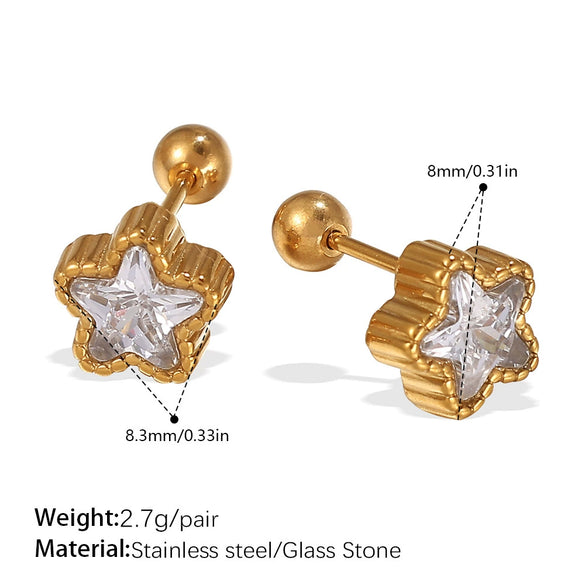 Women's 316L Stainless Steel Geometric Asymmetrical Electroplated Earrings