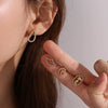 Women's 316L Stainless Steel Geometric Asymmetrical Electroplated Earrings