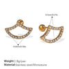 Women's 316L Stainless Steel Geometric Asymmetrical Electroplated Earrings