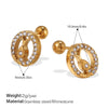 Women's 316L Stainless Steel Geometric Asymmetrical Electroplated Earrings